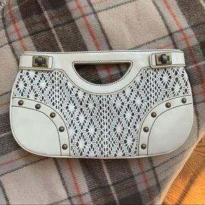 Rafe New York Casual Leather Clutch Bronze Hardware